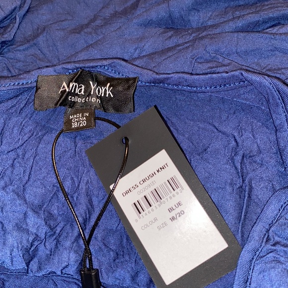 NWT Arna York Crush Knit Dress - Blue - Picture 6 of 6